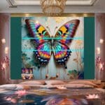 Butterfly Golden Frame Artistic Digital Wall Art Decor _89 - Image 2