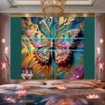 Butterfly Golden Frame Artistic Digital Wall Art Decor _97 - Image 2