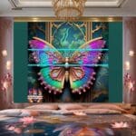 Butterfly Golden Frame Artistic Digital Wall Art Decor _99 - Image 2