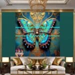 Butterfly Golden Frame Artistic Digital Wall Art Decor _101 - Image 3