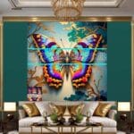 Butterfly Golden Frame Artistic Digital Wall Art Decor _102 - Image 3
