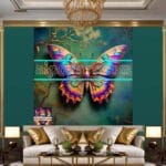 Butterfly Golden Frame Artistic Digital Wall Art Decor _104 - Image 3