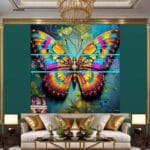 Butterfly Golden Frame Artistic Digital Wall Art Decor _107 - Image 3