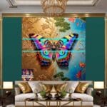 Butterfly Golden Frame Artistic Digital Wall Art Decor _110 - Image 3