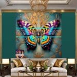 Butterfly Golden Frame Artistic Digital Wall Art Decor _111 - Image 3