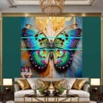 Butterfly Golden Frame Artistic Digital Wall Art Decor _112 - Image 3