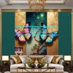 Butterfly Golden Frame Artistic Digital Wall Art Decor _38 - Image 3