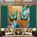 Butterfly Golden Frame Artistic Digital Wall Art Decor _39 - Image 3