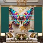 Butterfly Golden Frame Artistic Digital Wall Art Decor _40 - Image 3