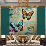 Butterfly Golden Frame Artistic Digital Wall Art Decor _60 - Image 3