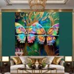 Butterfly Golden Frame Artistic Digital Wall Art Decor _61 - Image 3