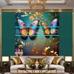 Butterfly Golden Frame Artistic Digital Wall Art Decor _64 - Image 3