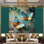 Butterfly Golden Frame Artistic Digital Wall Art Decor _66 - Image 3