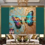 Butterfly Golden Frame Artistic Digital Wall Art Decor _67 - Image 3