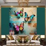 Butterfly Golden Frame Artistic Digital Wall Art Decor _68 - Image 3