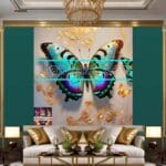 Butterfly Golden Frame Artistic Digital Wall Art Decor _69 - Image 3