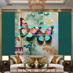 Butterfly Golden Frame Artistic Digital Wall Art Decor _70 - Image 3