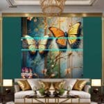 Butterfly Golden Frame Artistic Digital Wall Art Decor _71 - Image 3