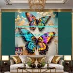 Butterfly Golden Frame Artistic Digital Wall Art Decor _72 - Image 3