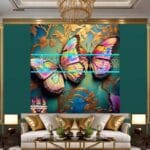 Butterfly Golden Frame Artistic Digital Wall Art Decor _74 - Image 3