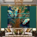 Butterfly Golden Frame Artistic Digital Wall Art Decor _75 - Image 3