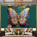 Butterfly Golden Frame Artistic Digital Wall Art Decor _80 - Image 3