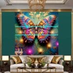 Butterfly Golden Frame Artistic Digital Wall Art Decor _81 - Image 3