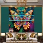 Butterfly Golden Frame Artistic Digital Wall Art Decor _84 - Image 3