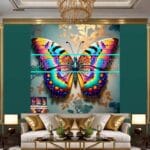 Butterfly Golden Frame Artistic Digital Wall Art Decor _91 - Image 3