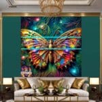 Butterfly Golden Frame Artistic Digital Wall Art Decor _93 - Image 3