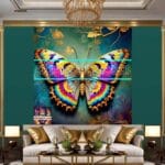 Butterfly Golden Frame Artistic Digital Wall Art Decor _94 - Image 3