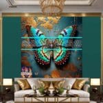 Butterfly Golden Frame Artistic Digital Wall Art Decor _95 - Image 3