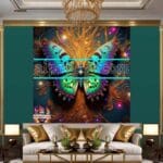 Butterfly Golden Frame Artistic Digital Wall Art Decor _96 - Image 3
