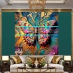 Butterfly Golden Frame Artistic Digital Wall Art Decor _97 - Image 3