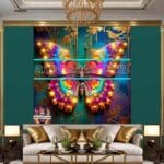 Butterfly Golden Frame Artistic Digital Wall Art Decor _98 - Image 3