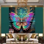 Butterfly Golden Frame Artistic Digital Wall Art Decor _99 - Image 3