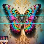 Butterfly Golden Frame Artistic Digital Wall Art Decor _100
