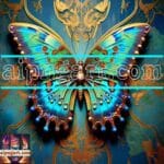 Butterfly Golden Frame Artistic Digital Wall Art Decor _101