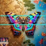 Butterfly Golden Frame Artistic Digital Wall Art Decor _110