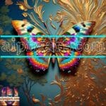 Butterfly Golden Frame Artistic Digital Wall Art Decor _113