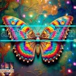 Butterfly Golden Frame Artistic Digital Wall Art Decor _114