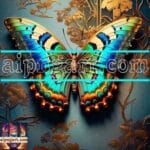Butterfly Golden Frame Artistic Digital Wall Art Decor _115