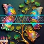 Butterfly Golden Frame Artistic Digital Wall Art Decor _31