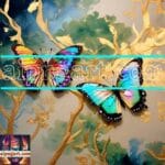 Butterfly Golden Frame Artistic Digital Wall Art Decor _50