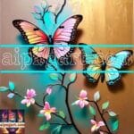 Butterfly Golden Frame Artistic Digital Wall Art Decor _52