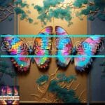 Butterfly Golden Frame Artistic Digital Wall Art Decor _56
