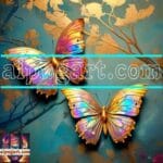 Butterfly Golden Frame Artistic Digital Wall Art Decor _58