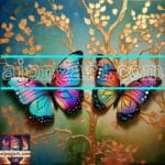 Butterfly Golden Frame Artistic Digital Wall Art Decor _65