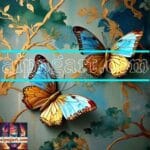 Butterfly Golden Frame Artistic Digital Wall Art Decor _66