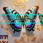 Butterfly Golden Frame Artistic Digital Wall Art Decor _69